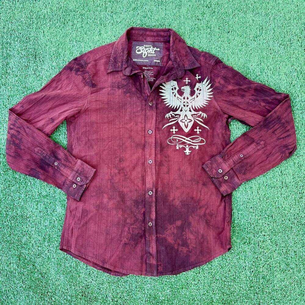 Eighty Eight Brand Red Velvet Sweatshirt Defiance Pride Glory Long Sleeve